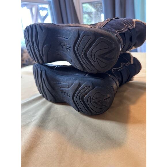 Clarks Andes Fortune Blue suede and faux fur lined boots 6.5M - Picture 11 of 14